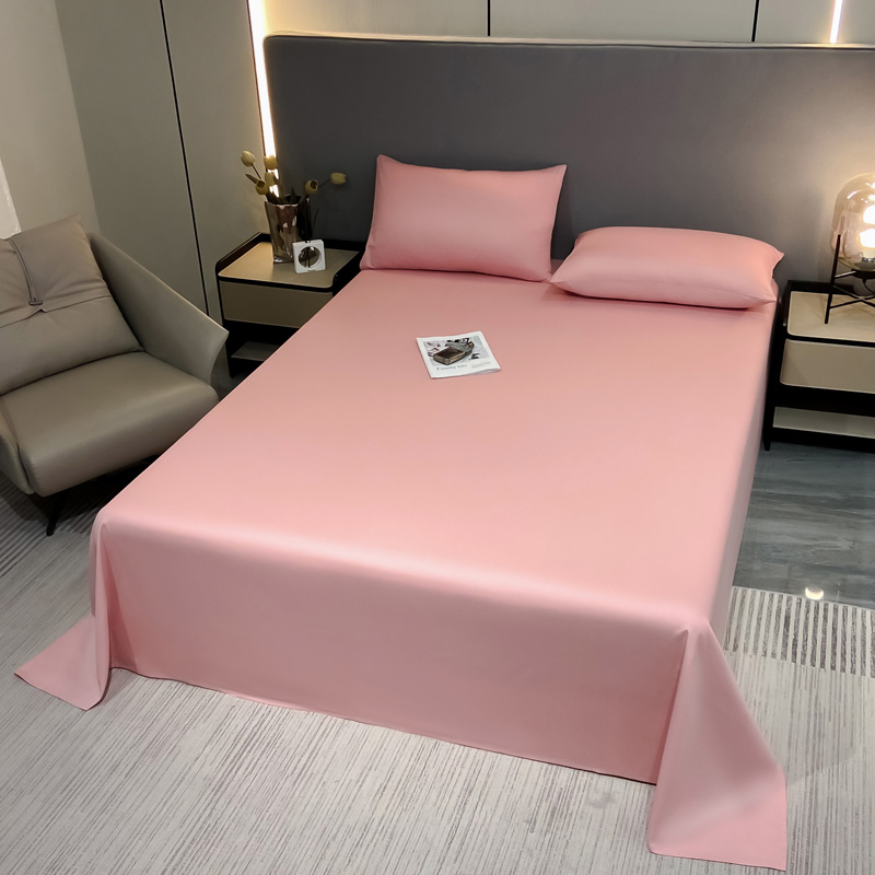 2024新款A类全棉AB版13374纯色单品系列-床单，枕套 1.2*2.3米单床单 床单-胭脂粉