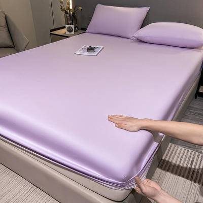 2024新款A类全棉AB版13374纯色单品系列-床笠，枕套 0.9*2米单床笠 纯色床笠-优雅紫