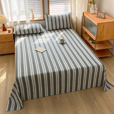 2024新款新款全棉色织水洗棉单品-单床单-单枕套 1.2*2.3米单床单 床单-布莱格灰