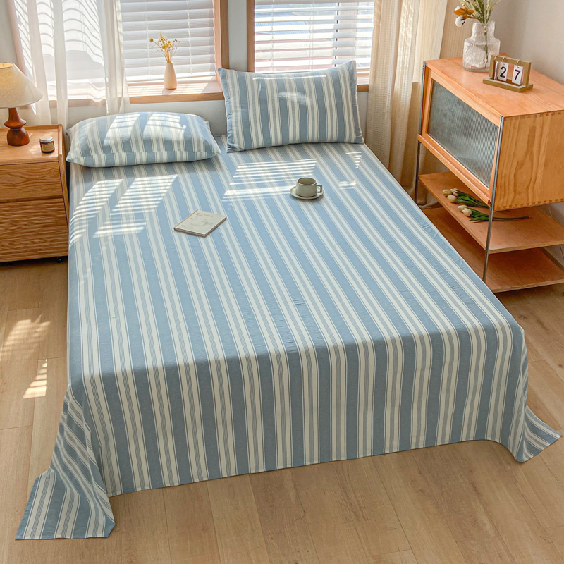 2024新款新款全棉色织水洗棉单品-单床单-单枕套 1.2*2.3米单床单 床单-布莱格兰
