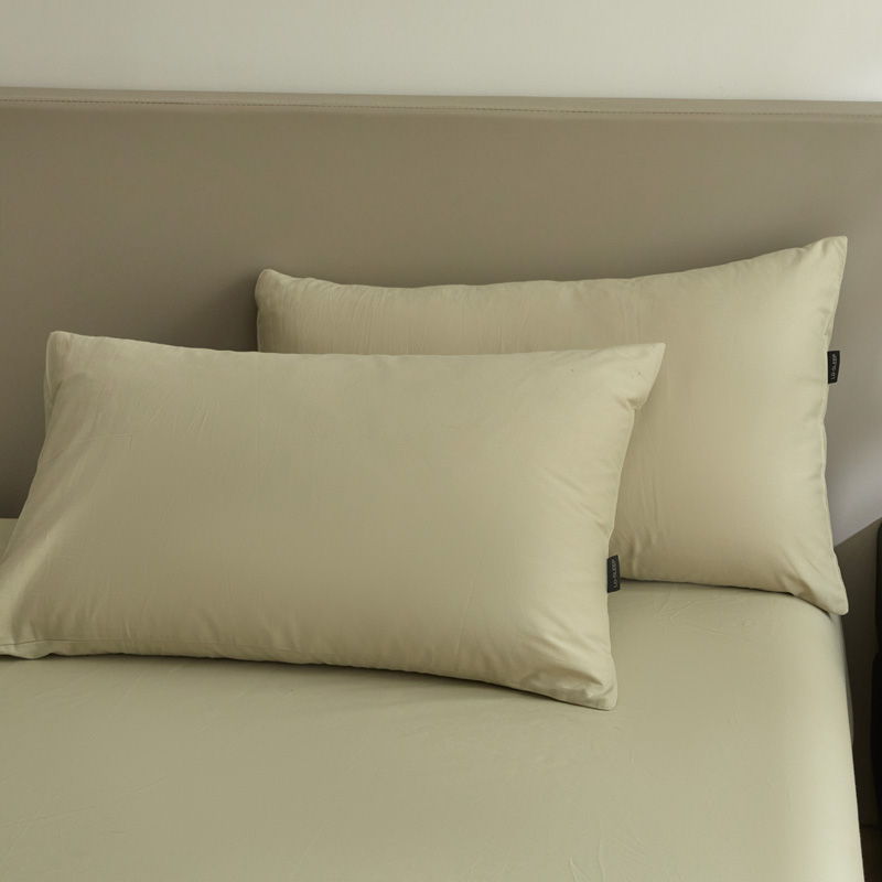 2024新款全棉磨毛极简系列单品单枕套 单枕套/对 磨毛枕套浅绿