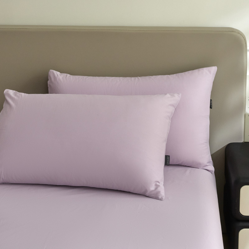 2024新款全棉磨毛极简系列单品单枕套 单枕套/对 磨毛枕套浅紫