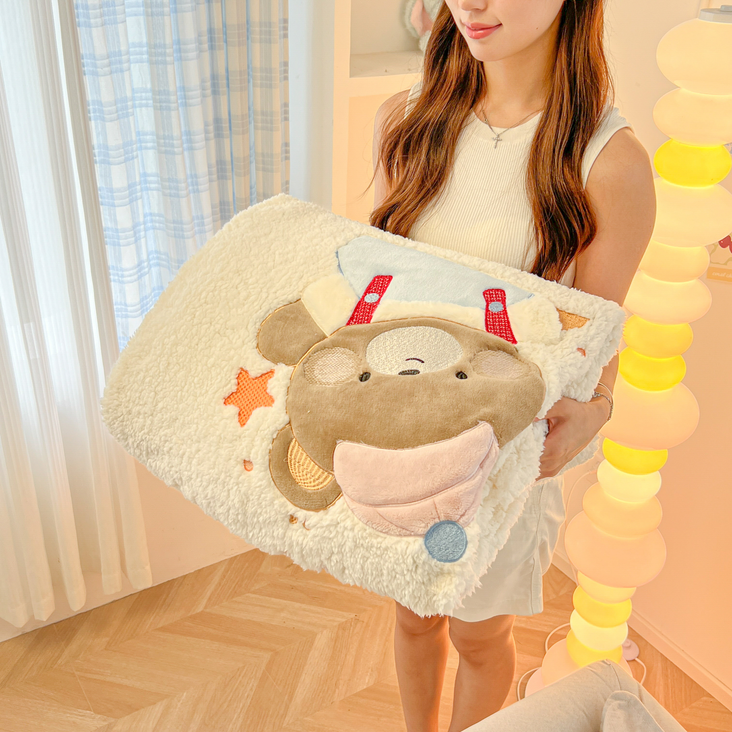 2025秋冬新款羊羔绒牛奶绒卡通贴布绣多功能盖毯单被套（第二波）