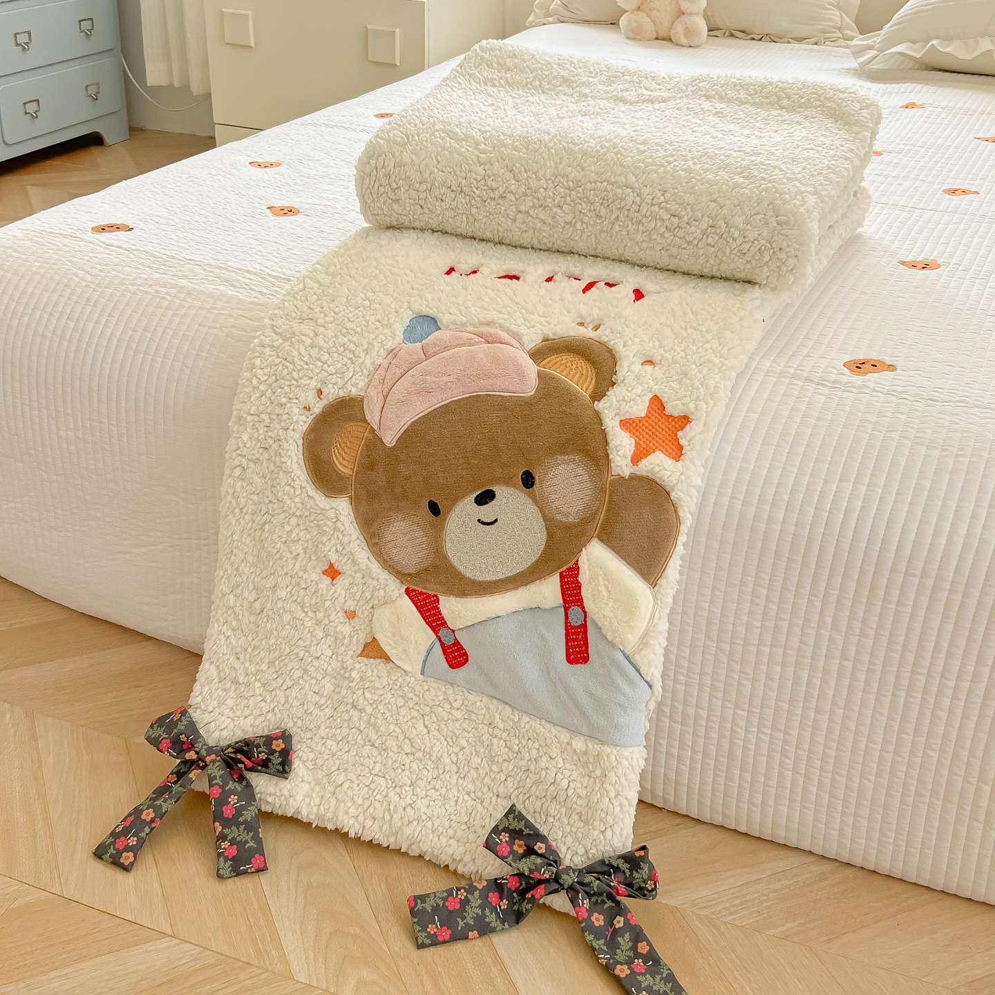 2025秋冬新款羊羔绒牛奶绒卡通贴布绣被套单被套第二波