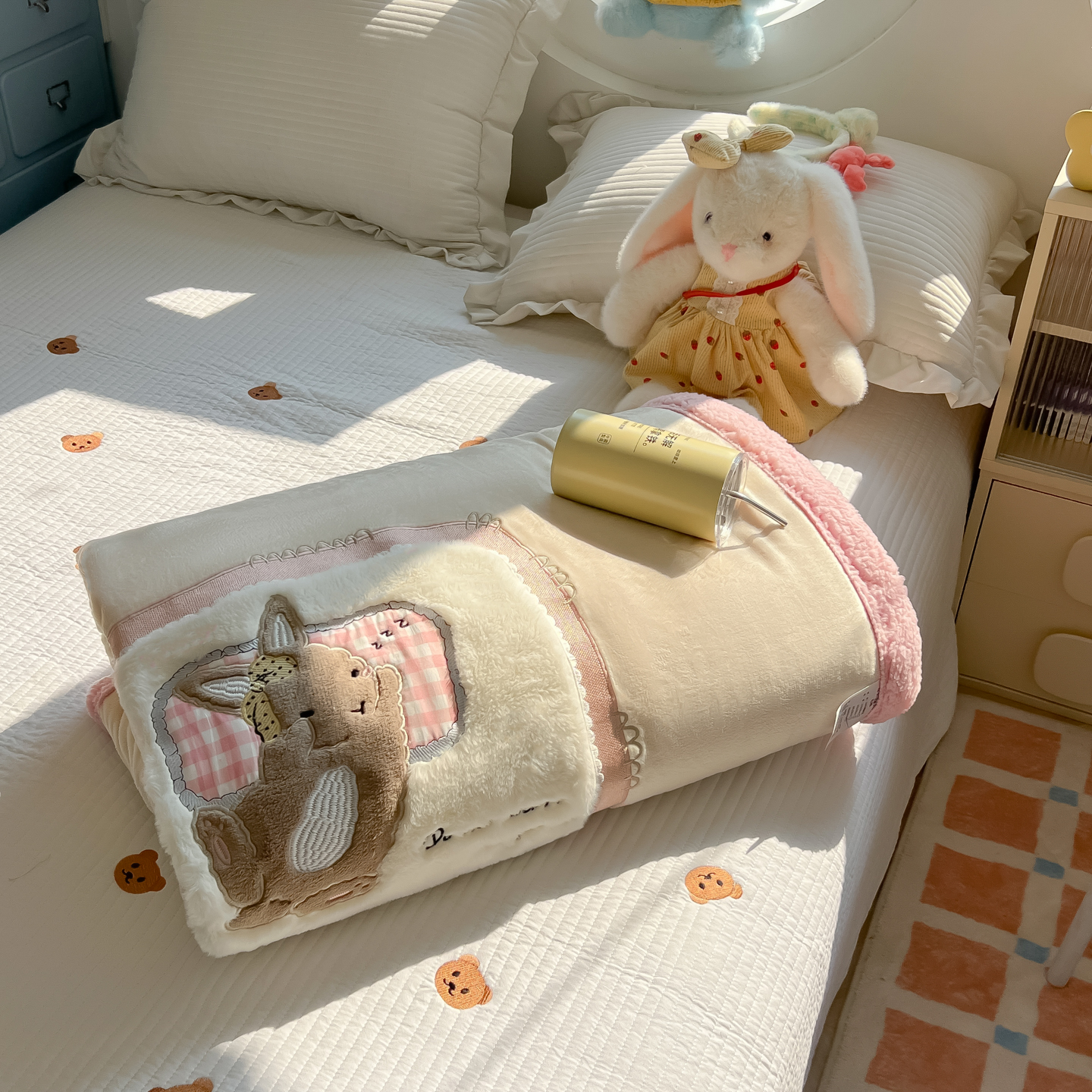 2025新款秋冬加厚牛奶绒羊羔绒卡通贴布绣包边毛毯（第二波）