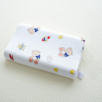 花瓣语儿童乳胶枕 泰国天然儿童乳胶枕（含内外套27*44cm全棉儿童枕 小熊 白