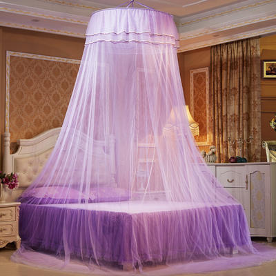 艾晶美蚊帐 吊顶蚊帐小清新圆顶蚊帐 新款 厂家 1.2-2.0米床通用 紫色