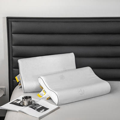 2021新款新款牛小白美颜乳胶枕枕头枕芯 60*40*5波浪曲线枕-灰色