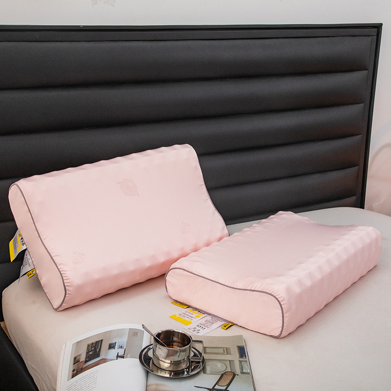 2021新款新款牛小白美颜乳胶枕枕头枕芯 60*40*8狼牙颗粒枕-粉色