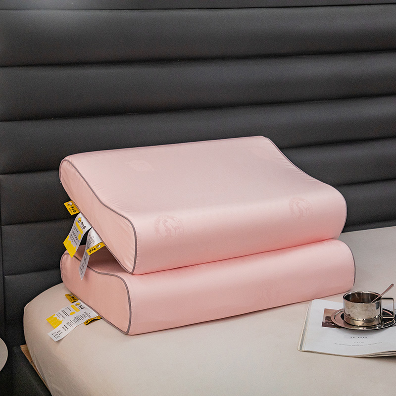 2021新款新款牛小白美颜乳胶枕枕头枕芯 60*40*11波浪曲线枕-粉色