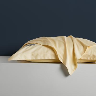 2022新款100支贡缎纯色长绒棉单品枕套 48*74cm枕套/对 向阳黄