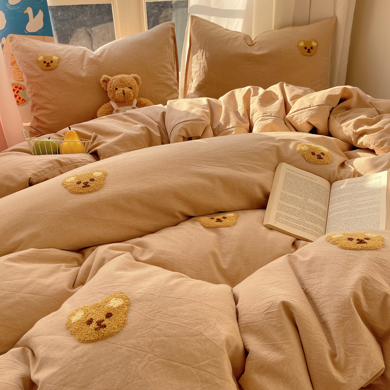 2025新款全棉色织水洗棉毛巾绣四件套