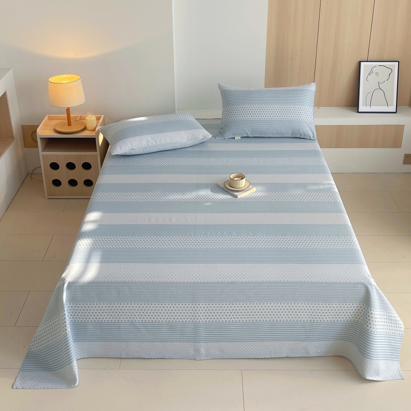 2025新款全棉纯棉老粗布条格床单款凉席席子