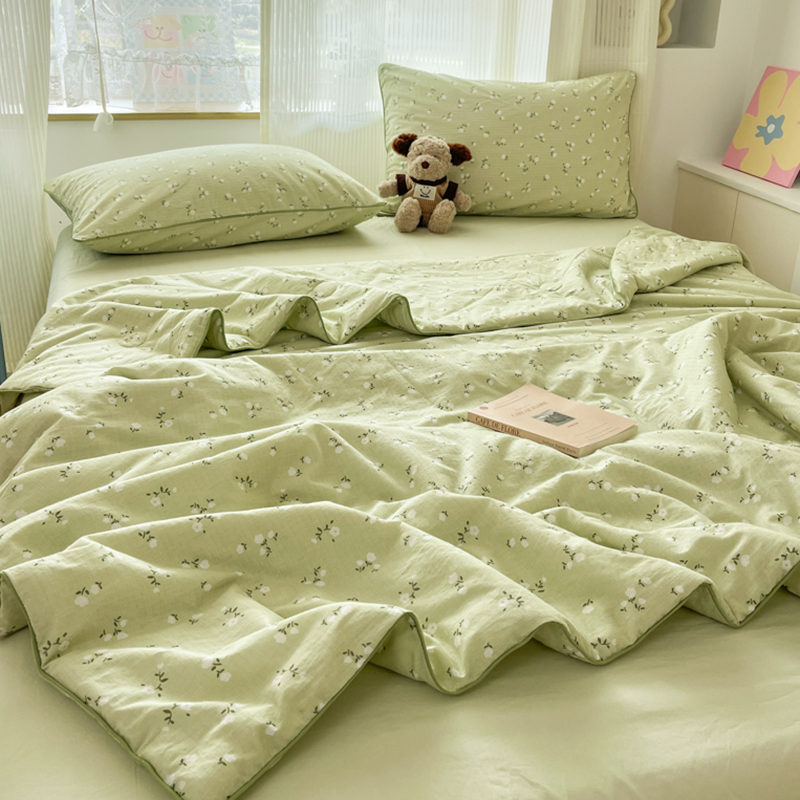 2025新款全棉柔软双层纱夏被四件套