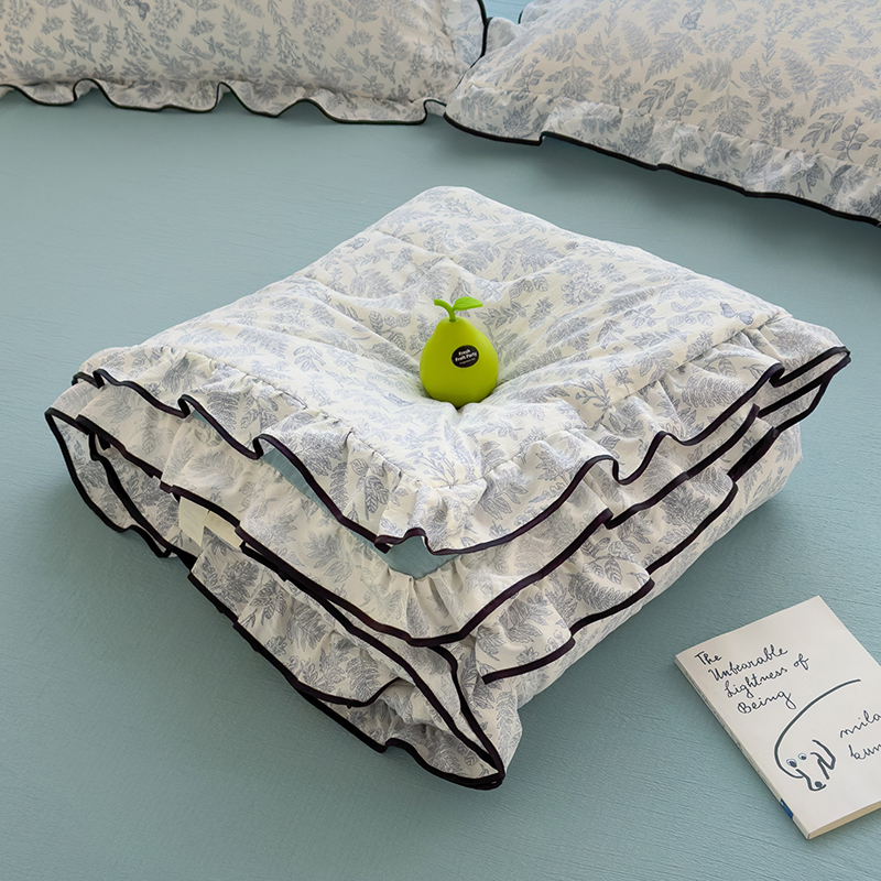 2025新款皱皱纱花边夏凉被空调被