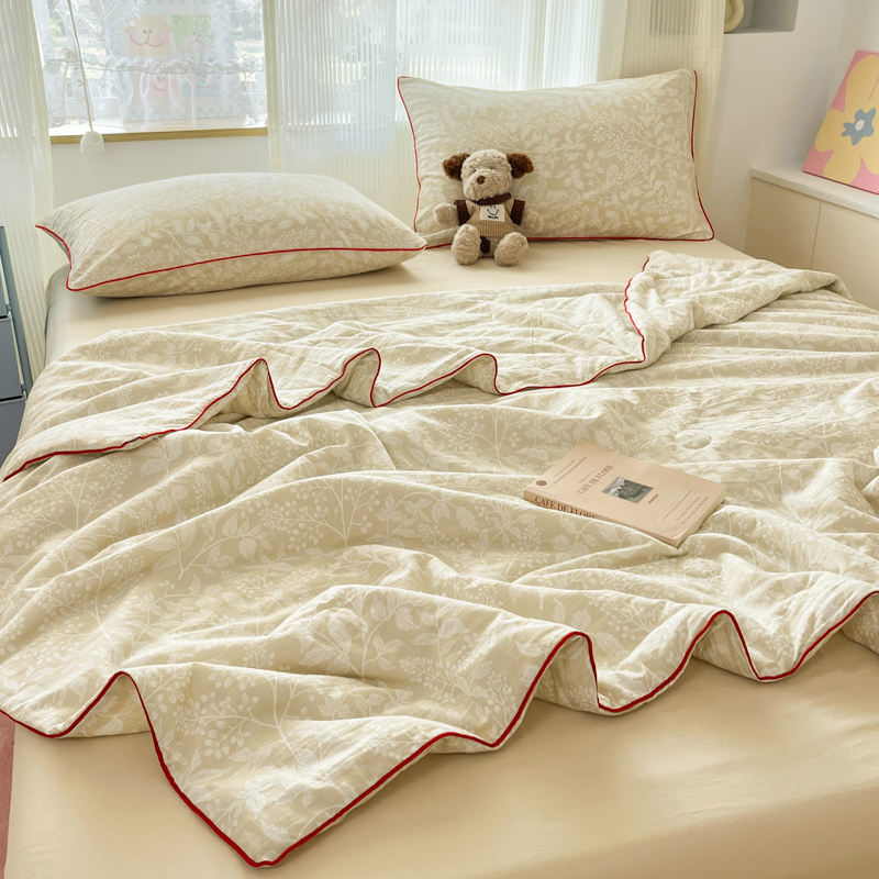 2025新款全棉柔软双层纱夏被四件套