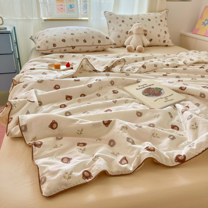 2025新款全棉柔软双层纱夏被四件套