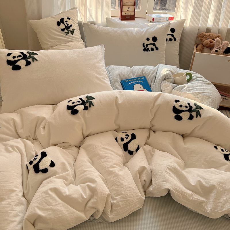 2025新款全棉色织水洗棉毛巾绣四件套