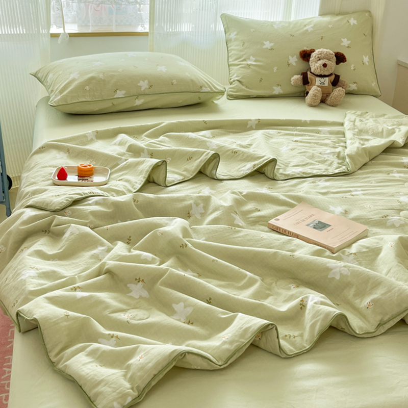 2025新款全棉柔软双层纱夏被四件套