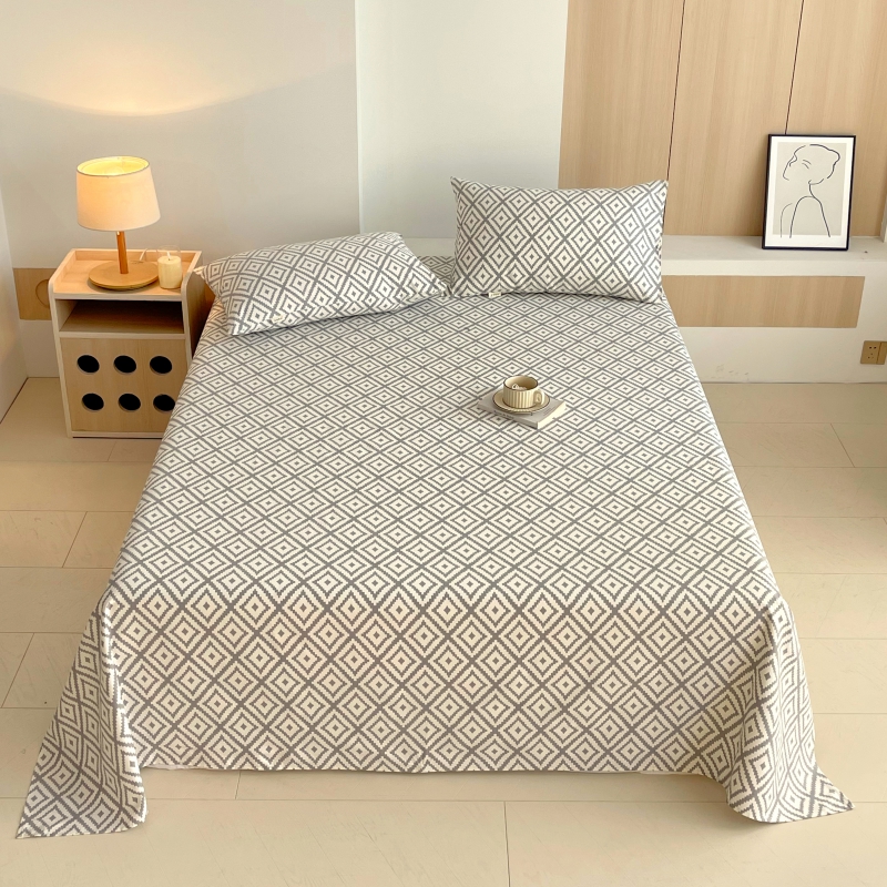 2025新款全棉纯棉老粗布条格床单款凉席席子