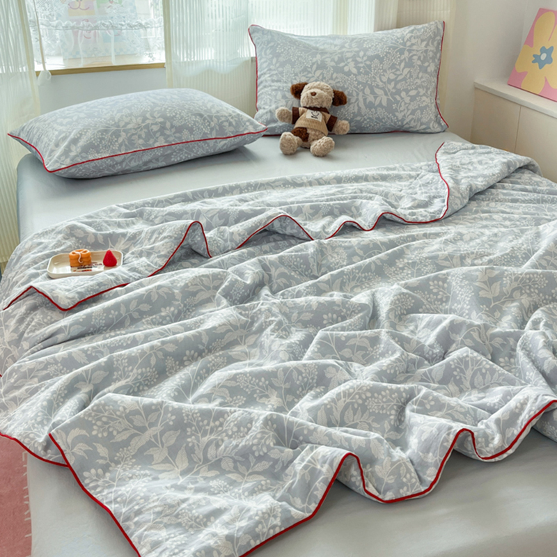 2025新款全棉柔软双层纱夏被四件套