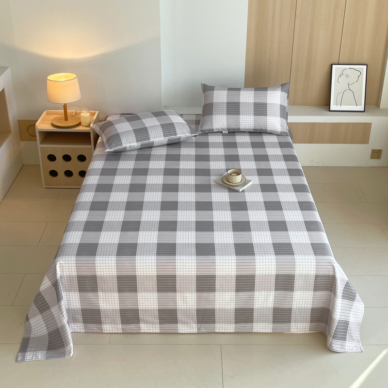2025新款全棉纯棉老粗布条格床单款凉席席子