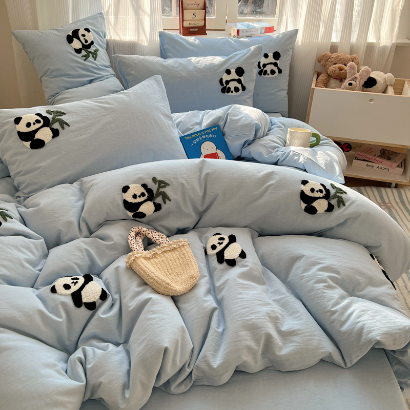 2025新款全棉色织水洗棉毛巾绣四件套