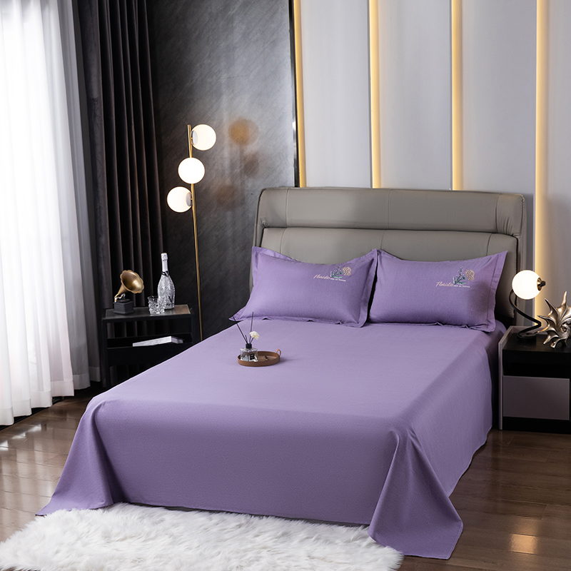 2022新款全棉磨毛单品床单-丽莎 230*245cm单床单 丽莎-紫色