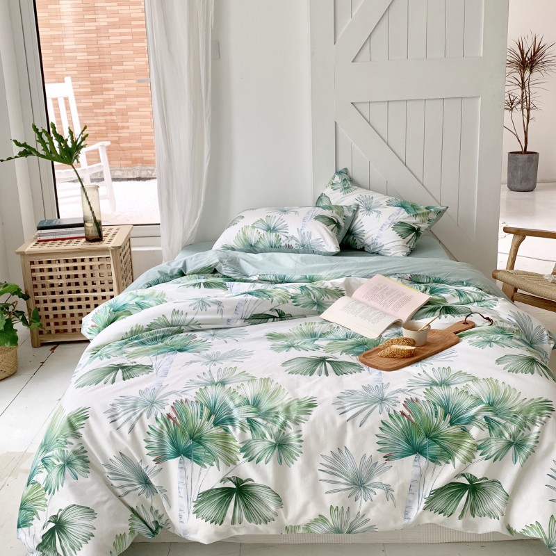 2019新款-全棉小可爱系列四件套（手机实拍图） 床单款四件套1.5m（5英尺）床 绿荫