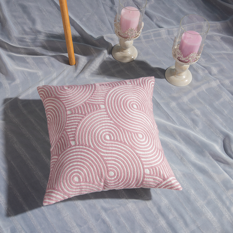 抱枕系列半绣-纯粉色 45*45cm（含芯） 泡泡