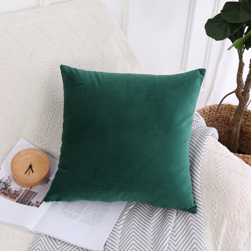 2018新款荷兰绒 纯色系抱枕 45x45cm（含芯） 祖母绿