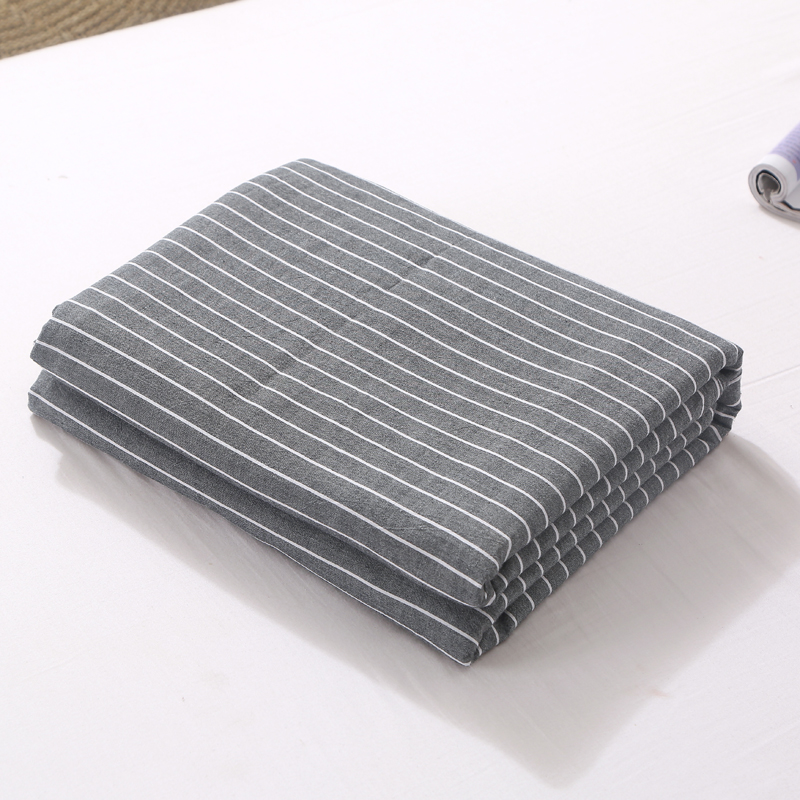 2020新款-全棉色织水洗棉条纹单被套 150x200cm 素颜灰