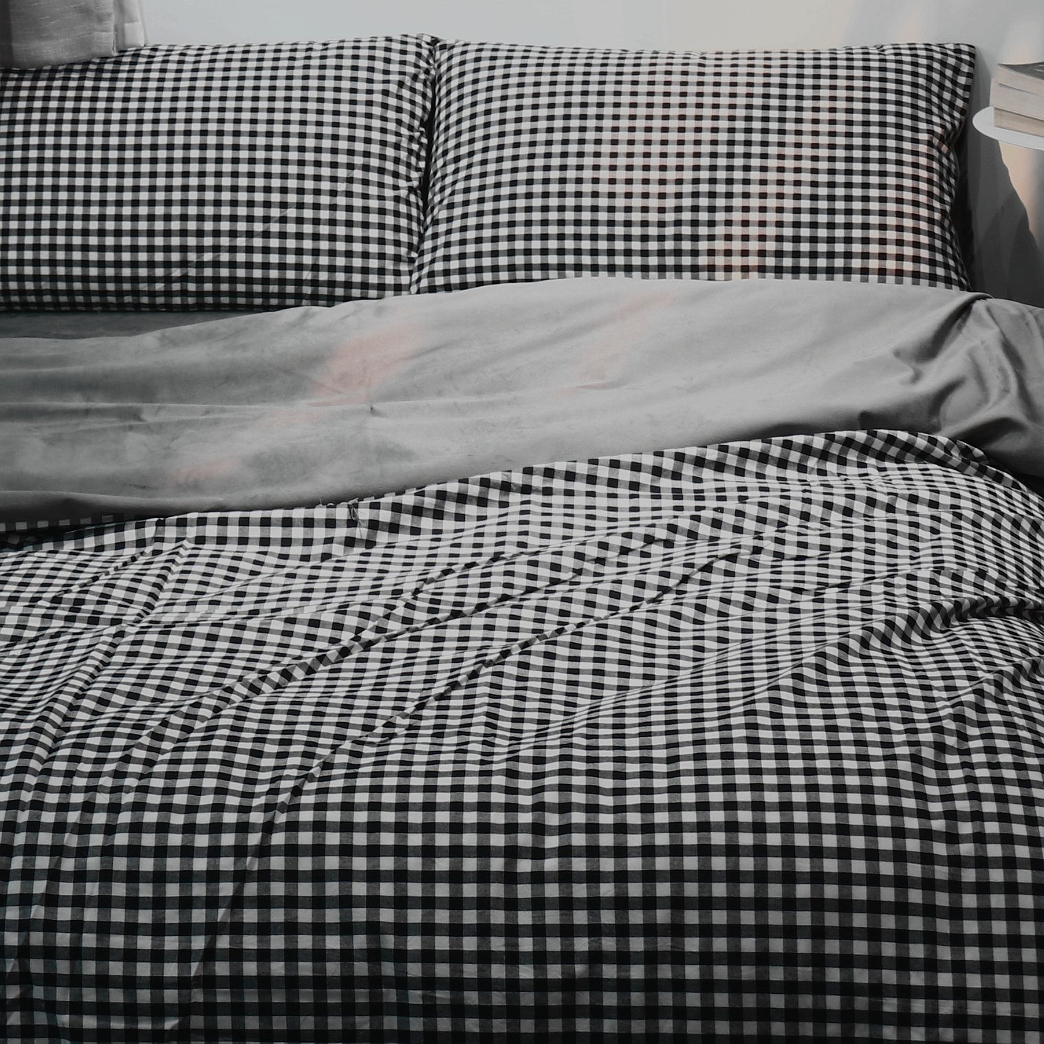 2020新款-全棉水洗棉拼绒保暖四件套 床单款三件套1.2m（4英尺）床 黑白韵味