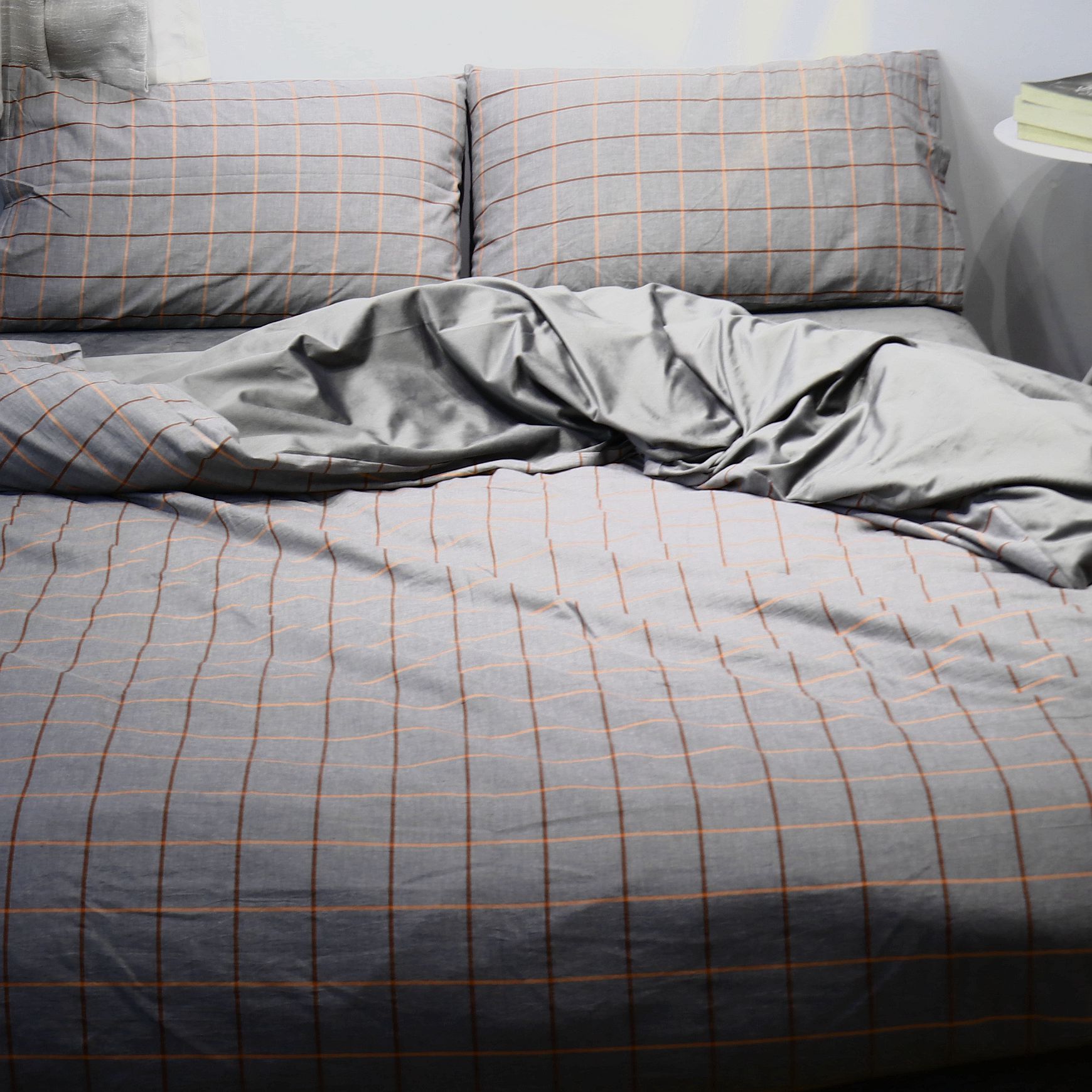 2020新款-全棉水洗棉拼绒保暖四件套 床单款三件套1.2m（4英尺）床 灰色典雅