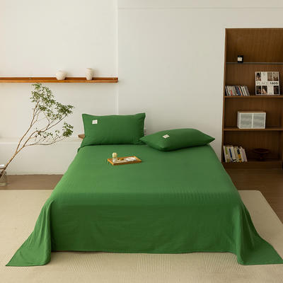 2024新款素色全棉双层纱单品床单 床单120*230cm 翡翠绿