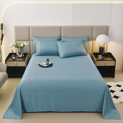 2024夏季单床单新款单床单水洗真丝单床单天丝冰丝系列--单床单 250x245cm 晴空蓝