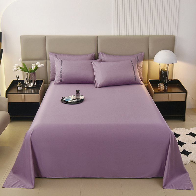 2024夏季单床单新款单床单水洗真丝单床单天丝冰丝系列--单床单 250x245cm 鸢尾紫
