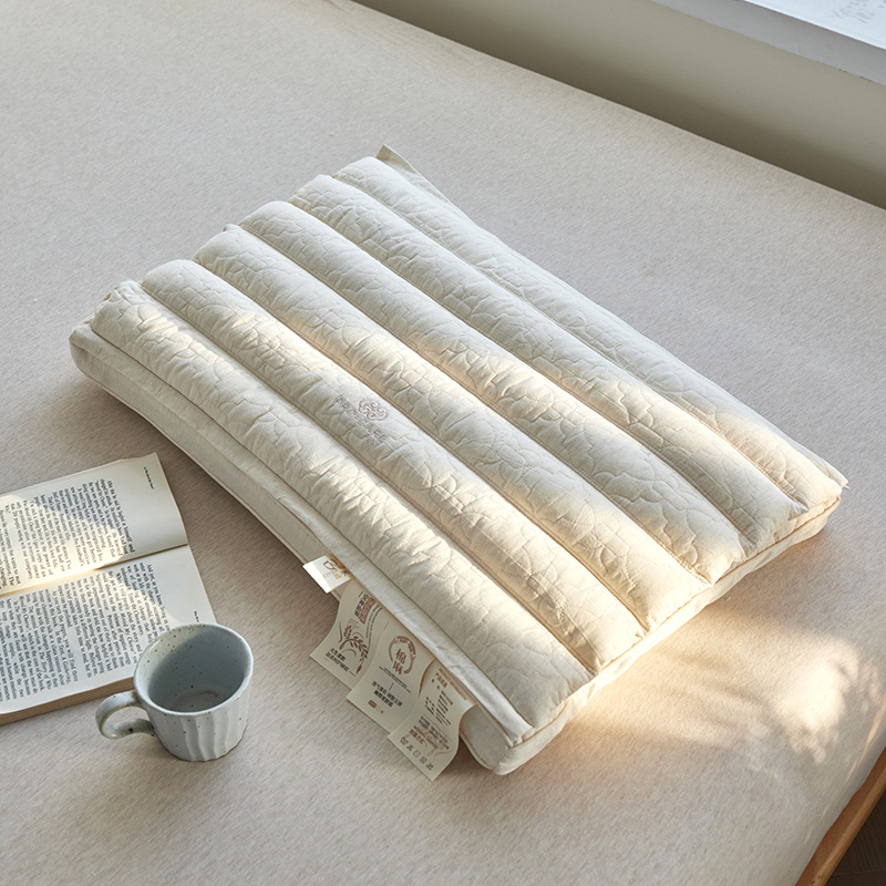 2026新款  棉麻牵引荞麦护颈枕芯枕头 可拆卸荞麦护颈枕芯明目荞麦 棉麻羽丝绒二合一护颈枕/低枕