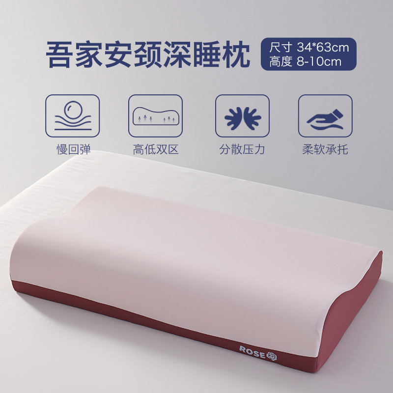 2026新款  吾家安睡记忆枕芯  深睡8小时零压多功能多维度牵引记忆枕芯枕头 吾家安颈深睡枕-大号粉色--对装