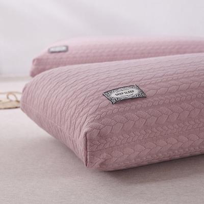 全棉针织热熔护颈枕芯  保健助眠枕头 针织热熔枕  玉色  一对装