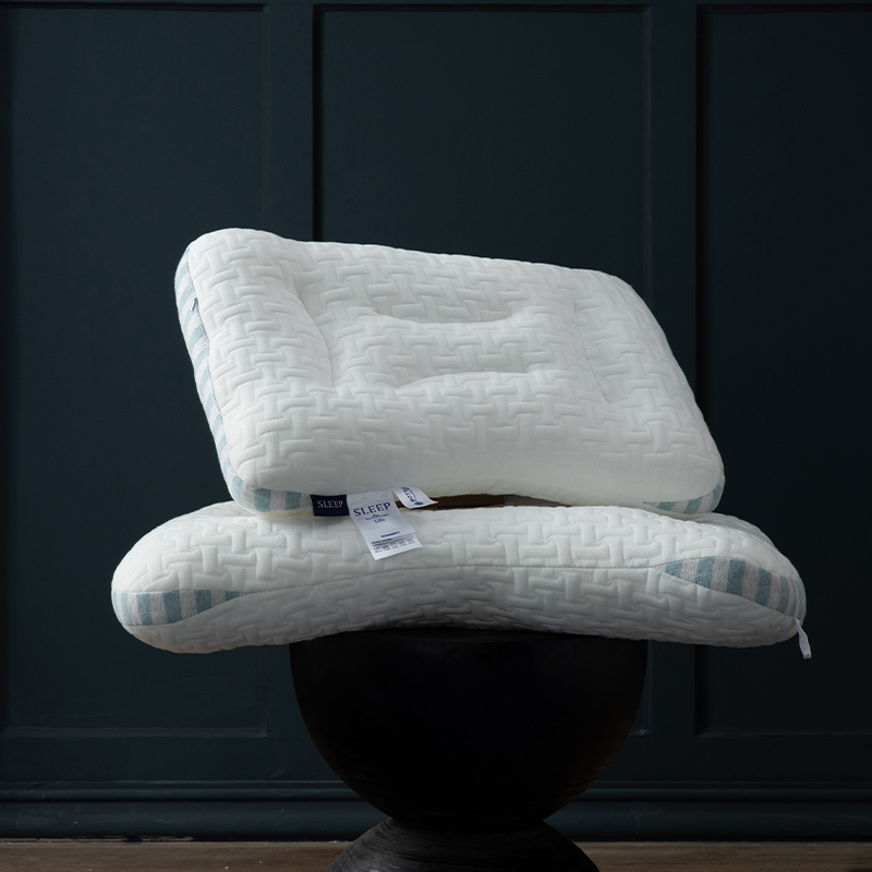 木果 优雅睡眠系列--新款spa针织棉按摩枕枕头枕芯 SPA按摩枕  40*60CM 蓝条