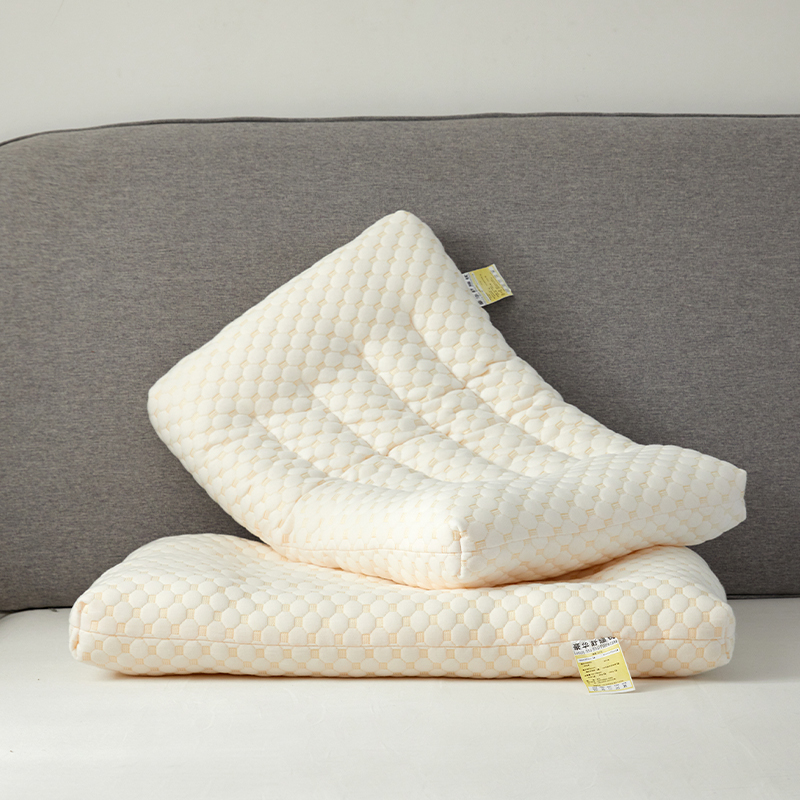 木果 优雅睡眠系列--大豆纤维3D泡泡按摩舒适枕头针织棉枕芯 800克 3D泡泡绒水洗  48*74CM 矮枕