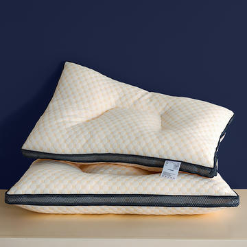 新款大豆纤维立体水立方按摩枕 SPA护颈低枕芯羽丝枕头