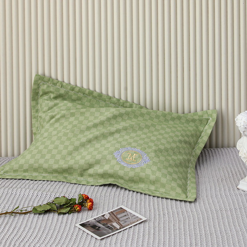 纯荞麦枕40x60cm/只 保健枕头 中低护颈枕芯 千鸟格纯荞麦枕 千鸟格纯荞麦/绿色