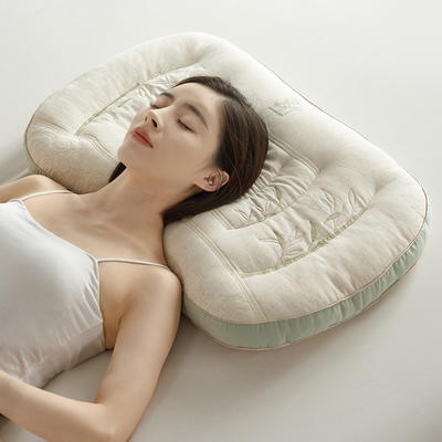 2023新款 享受好面料带来的舒适感  竹麻棉牵引枕头 竹麻纤维反牵引枕/只