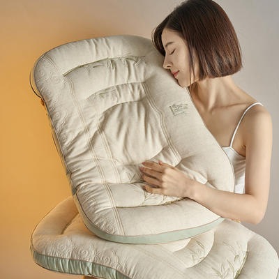 2023新款 享受好面料带来的舒适感  竹麻棉牵引枕头 竹麻纤维反牵引枕/一对
