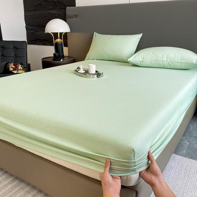 2023新品全棉老粗布单品系列-床笠（支持一件订制尺寸） 120*200cm 月白-绿