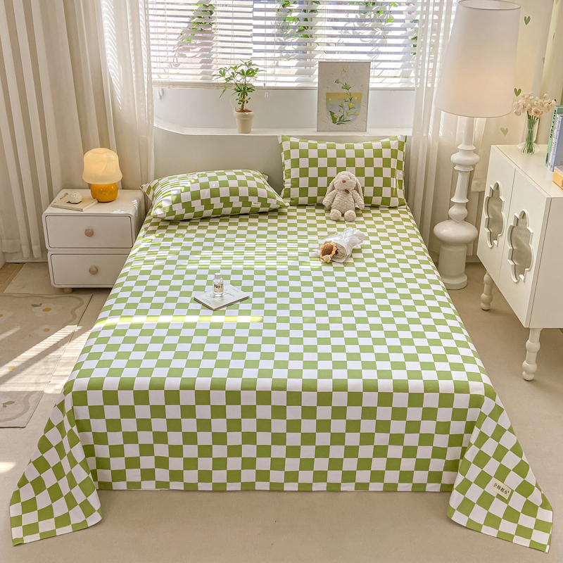 2024新品全棉老粗布单品床单床笠系列-单品床单系列 160*245cm 菲颂-绿