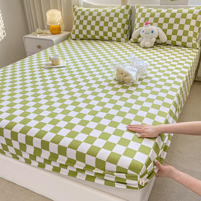 2024新品全棉老粗布单品床单床笠系列-单品床笠系列 120x200cm 菲颂-绿