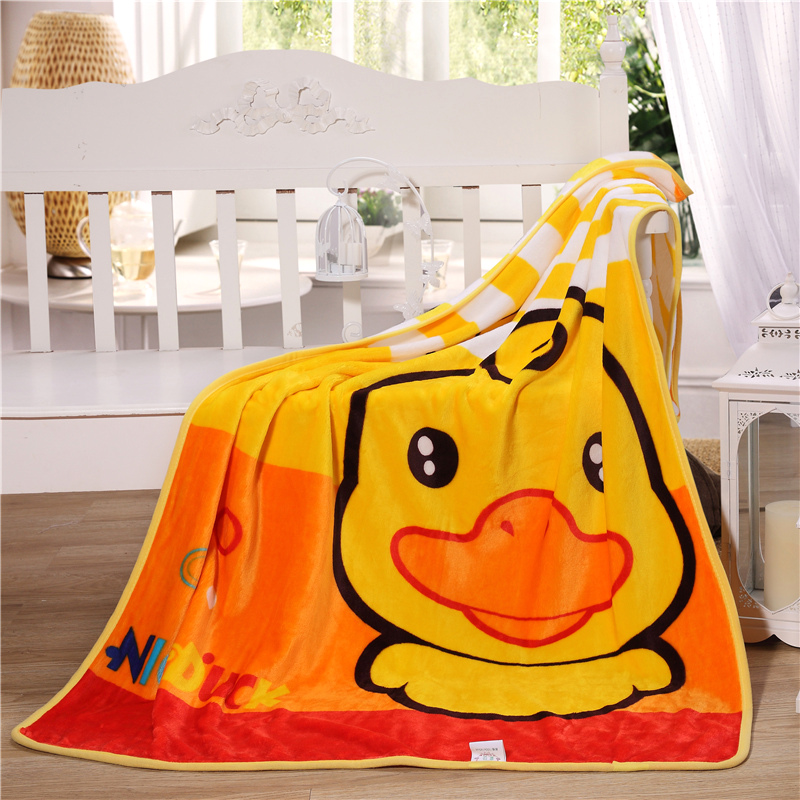 大版卡通单层加厚童毯 带包装 大黄鸭